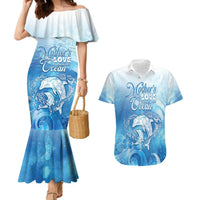 Mother's Love Is Deeper Than Ocean Couples Matching Mermaid Dress and Hawaiian Shirt Polynesian Style LT05 Blue - Polynesian Pride