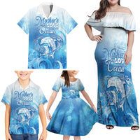 Mother's Love Is Deeper Than Ocean Family Matching Off Shoulder Maxi Dress and Hawaiian Shirt Polynesian Style