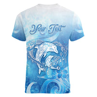 Mother's Love Is Deeper Than Ocean Women V-Neck T-Shirt Polynesian Style