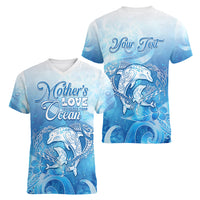 Mother's Love Is Deeper Than Ocean Women V-Neck T-Shirt Polynesian Style