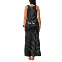 Personalised New Zealand Chur Bro Family Matching Tank Maxi Dress and Hawaiian Shirt Maori Koru With Silver Fern LT05 - Polynesian Pride