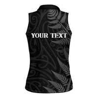 Personalised New Zealand Chur Bro Women Sleeveless Polo Shirt Maori Koru With Silver Fern LT05 - Polynesian Pride