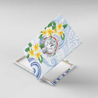 Northern Mariana Islands Chamorro Canvas Wall Art Plumeria Curves Style White Version