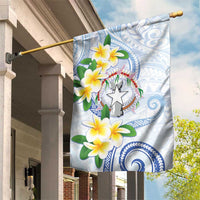 Northern Mariana Islands Chamorro Garden Flag Plumeria Curves Style White Version