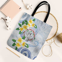 Northern Mariana Islands Chamorro Tote Bag Plumeria Curves Style White Version