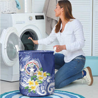 Northern Mariana Islands Laundry Basket Polynesian Pattern With Frangipani