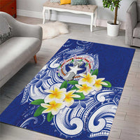 Northern Mariana Islands Area Rug Polynesian Pattern With Frangipani