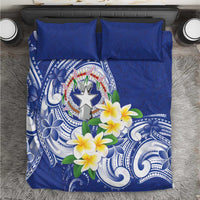 Northern Mariana Islands Bedding Set Polynesian Pattern With Frangipani