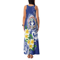 Northern Mariana Islands Family Matching Tank Maxi Dress and Hawaiian Shirt Polynesian Pattern With Frangipani