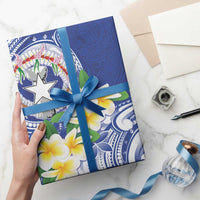 Northern Mariana Islands Wrapping Paper Polynesian Pattern With Frangipani