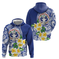 Northern Mariana Islands Zip Hoodie Polynesian Pattern With Frangipani
