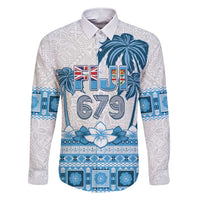 Fiji 679 Constitution Day Family Matching Short Sleeve Bodycon Dress and Hawaiian Shirt Fijian Tapa Pattern LT05 Dad's Shirt - Long Sleeve Blue - Polynesian Pride