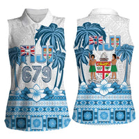 Fiji 679 Constitution Day Women Sleeveless Polo Shirt Fijian Tapa Pattern