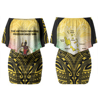 Vanuatu Independence Day Couples Matching Off Shoulder Short Dress and Hawaiian Shirt The Untouched Paradise LT05 - Polynesian Pride