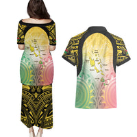 Vanuatu Independence Day Couples Matching Puletasi and Hawaiian Shirt The Untouched Paradise LT05 - Polynesian Pride