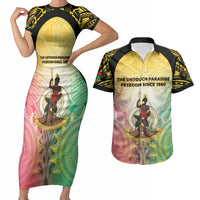 Vanuatu Independence Day Couples Matching Short Sleeve Bodycon Dress and Hawaiian Shirt The Untouched Paradise LT05 Colorful - Polynesian Pride