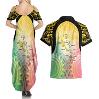 Vanuatu Independence Day Couples Matching Summer Maxi Dress and Hawaiian Shirt The Untouched Paradise