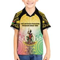 Vanuatu Independence Day Family Matching Short Sleeve Bodycon Dress and Hawaiian Shirt The Untouched Paradise