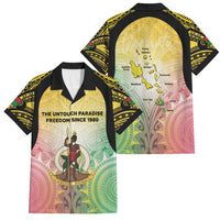 Vanuatu Independence Day Family Matching Tank Maxi Dress and Hawaiian Shirt The Untouched Paradise LT05 Dad's Shirt - Short Sleeve Colorful - Polynesian Pride