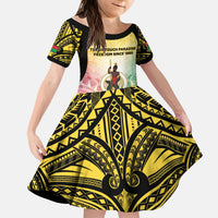 Vanuatu Independence Day Kid Short Sleeve Dress The Untouched Paradise LT05 KID Colorful - Polynesian Pride