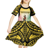 Vanuatu Independence Day Kid Short Sleeve Dress The Untouched Paradise LT05 - Polynesian Pride