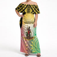Vanuatu Independence Day Off Shoulder Maxi Dress The Untouched Paradise LT05 Women Colorful - Polynesian Pride