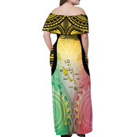 Vanuatu Independence Day Off Shoulder Maxi Dress The Untouched Paradise LT05 - Polynesian Pride