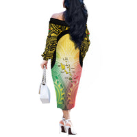 Vanuatu Independence Day Off The Shoulder Long Sleeve Dress The Untouched Paradise LT05 - Polynesian Pride