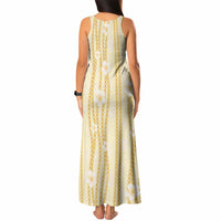 Hawaii Queen Liliuokalani Tank Maxi Dress Gold Lei Pua Kalaunu LT05 - Polynesian Pride