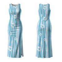 Hawaii Queen Liliuokalani Couples Matching Tank Maxi Dress and Hawaiian Shirt Blue Lei Pua Kalaunu