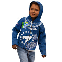 Cook Islands Pukapuka Kid Hoodie Coat Of Arms Plumeria Polynesian Turtle LT05 - Polynesian Pride