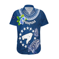 Personalized Cook Islands Pukapuka Hawaiian Shirt Coat Of Arms Plumeria Polynesian Turtle LT05 Blue - Polynesian Pride