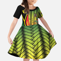 Vanuatu Constitution Day Family Matching Mermaid Dress and Hawaiian Shirt Long Live Vanuatu LT05 Daughter's Dress Colorful - Polynesian Pride