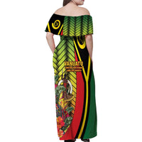 Vanuatu Constitution Day Family Matching Off Shoulder Maxi Dress and Hawaiian Shirt Long Live Vanuatu - Polynesian Pride