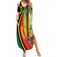 Vanuatu Constitution Day Family Matching Summer Maxi Dress and Hawaiian Shirt Long Live Vanuatu - Polynesian Pride