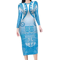 Fiji Day Family Matching Long Sleeve Bodycon Dress and Hawaiian Shirt 55th Anniversary Forever Fiji - Polynesian Pride