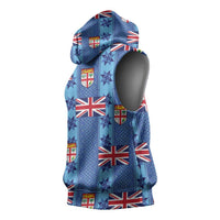 Fiji Masi Tapa Sleeveless Hoodie Coat Of Arms - Polynesian Pride