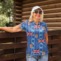 Fiji Masi Tapa Women Polo Shirt Coat Of Arms - Polynesian Pride