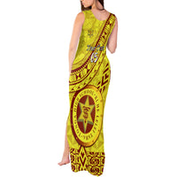 Custom Tonga High School Tank Maxi Dress Tongan Kupesi Pattern LT05 - Polynesian Pride