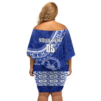 Custom Tupou College Family Matching Off Shoulder Short Dress and Hawaiian Shirt Tongan Kupesi Pattern LT05 - Polynesian Pride