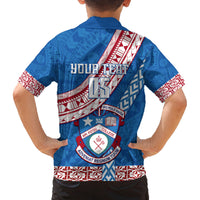 Custom Apifoou College Family Matching Long Sleeve Bodycon Dress and Hawaiian Shirt Tongan Kupesi Pattern LT05 - Polynesian Pride