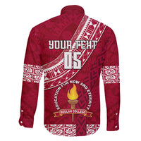 Custom Beulah College Family Matching Off Shoulder Short Dress and Hawaiian Shirt Tongan Kupesi Pattern LT05 - Polynesian Pride