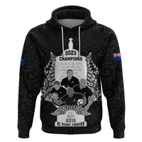 Custom New Zealand Rugby Hoodie The Haka With Champions Cup LT05 Pullover Hoodie Black - Polynesian Pride