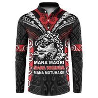 Aotearoa Mana Maori Button Sweatshirt Toitu Te Tiriti LT05 Black - Polynesian Pride
