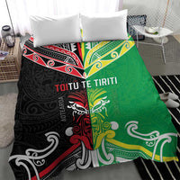 Cook Islands And Aotearoa Bedding Set Together For Te Tiriti O Waitangi