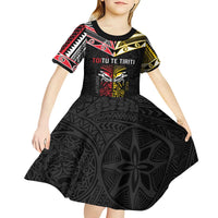 Niue And Aotearoa Kid Short Sleeve Dress Together For Te Tiriti O Waitangi
