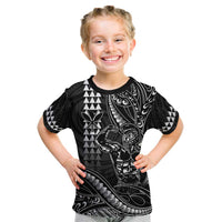 Hawaii Ikaika Warrior Helmet Kid T Shirt Black Tribal Tattoo
