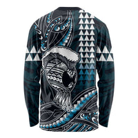 Hawaii Ikaika Warrior Helmet Long Sleeve Shirt Blue Tribal Tattoo