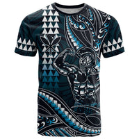 Hawaii Ikaika Warrior Helmet T Shirt Blue Tribal Tattoo