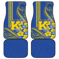 Personalised Hawaii Kaiser High School Car Mats Tribal Tattoo With Hibiscus Flowers